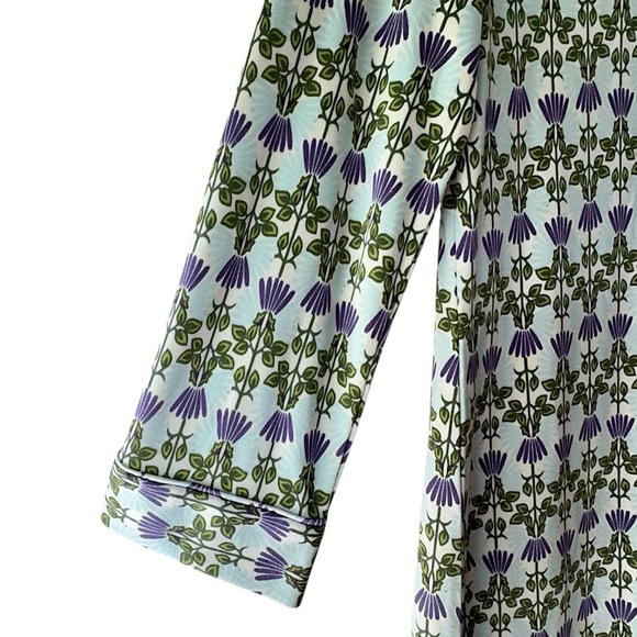 TORY BURCH | NWOT EMBELLISHED SILK FLORAL TUNIC BEADED JEWEL NECKLINE | SMALL - Picture 6 of 15